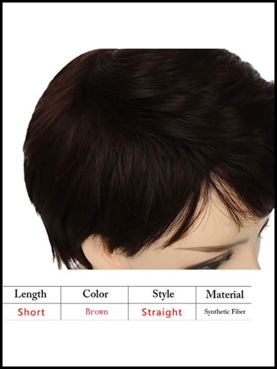 Short Pixie Cut Wig for Women with Bangs Heat Resistant Synthetic Fiber main image 4